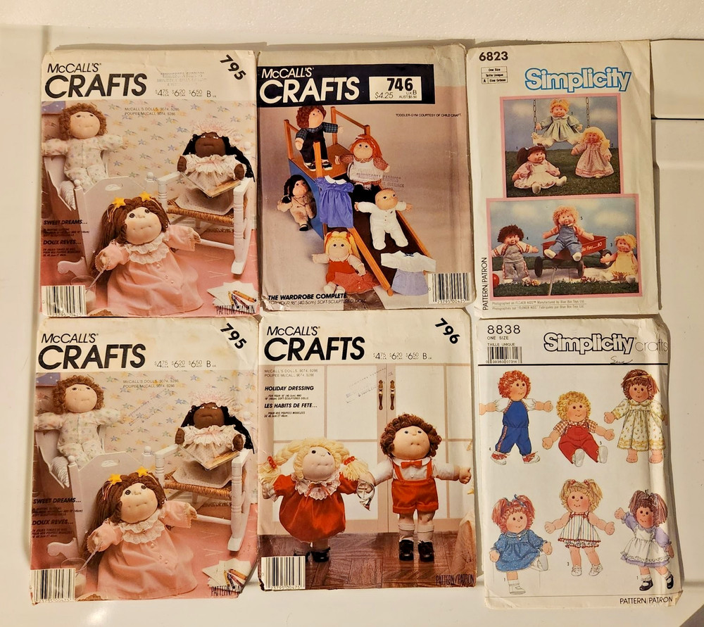 Vintage Butterick Cabbage Patch Kids Clothes Patterns Lot + Others