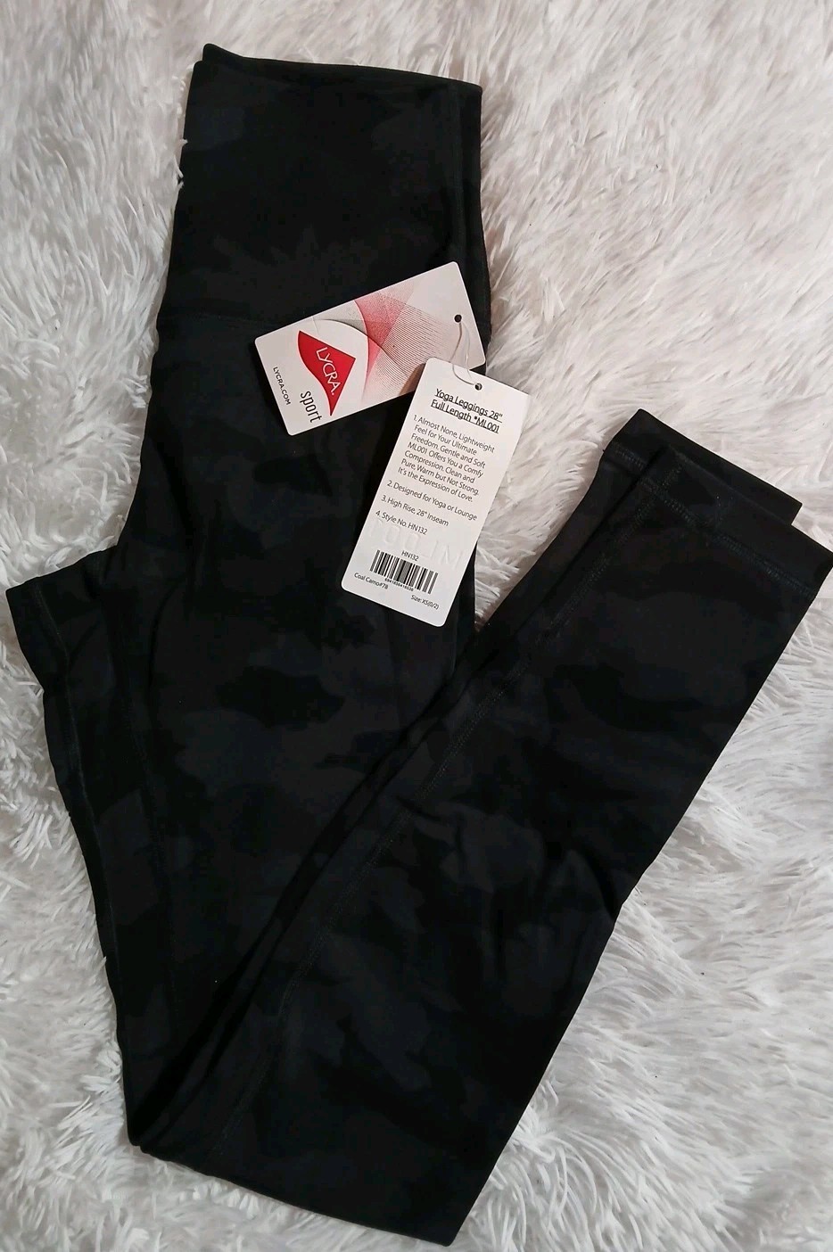 HeyNuts Activewear Loungewear Yoga High Rise Leggings Size XS Black Coal Camo