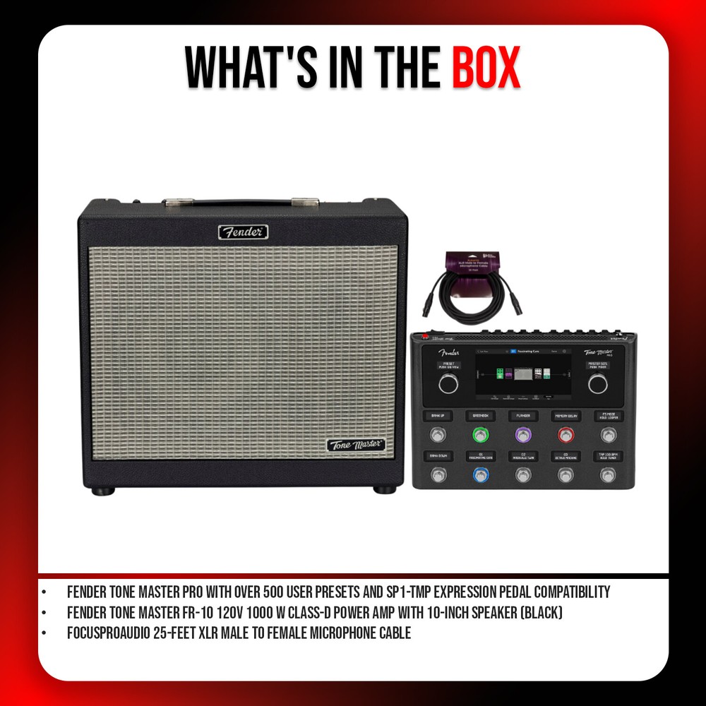 Fender Tone Master Pro Multi Effects Guitar Pedal Workstation with Cable Bundle