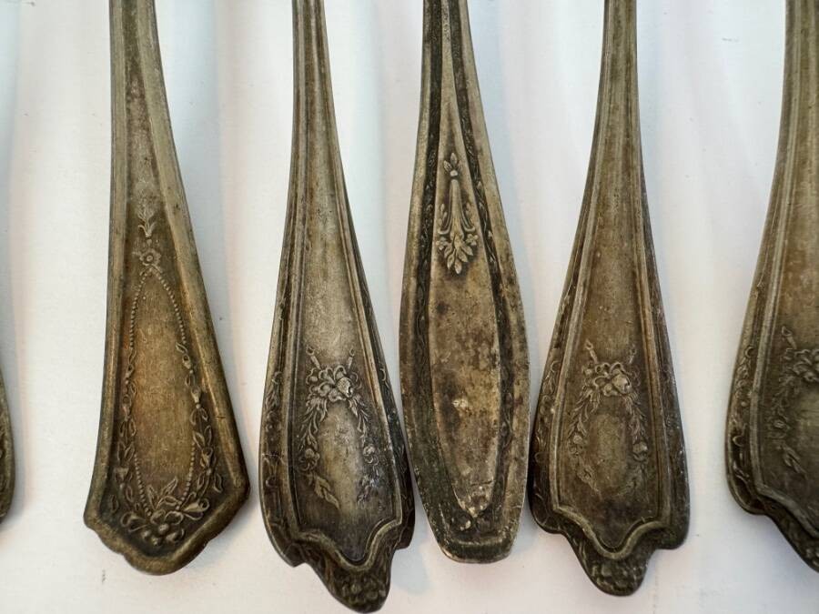 13 Vintage Silver Plated Spoons Lot Various Designs Styles Makers Crafts Art