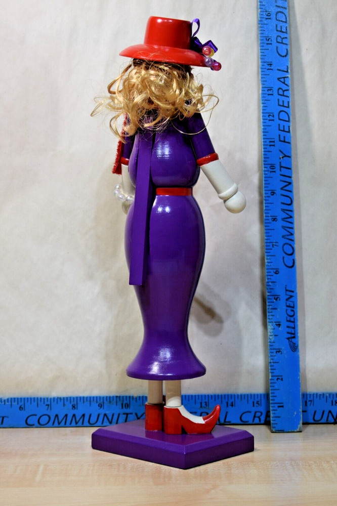 Wooden Lady Nutcracker Red Hat