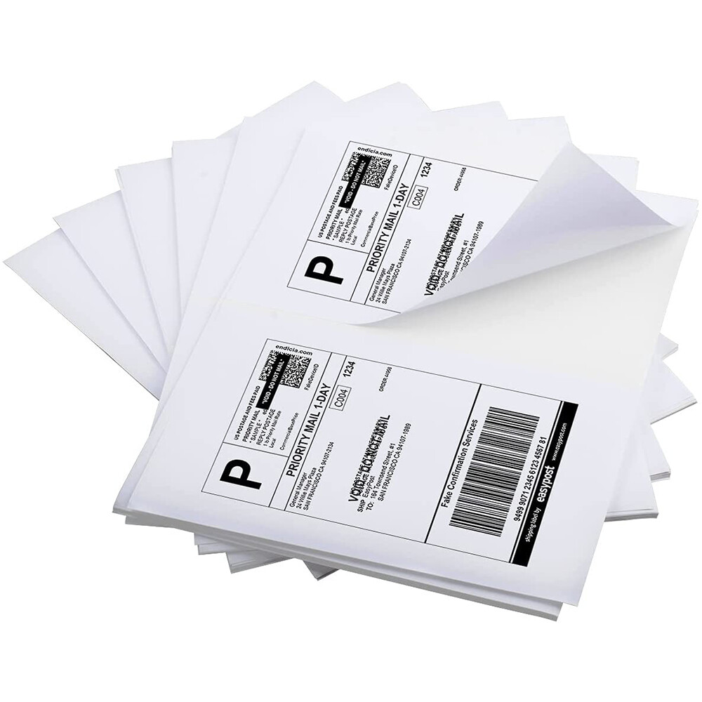 Self Stick Labels Half Sheet 8.5 x 5.5 Xmas Address Shipping labels 2 Per Sheet