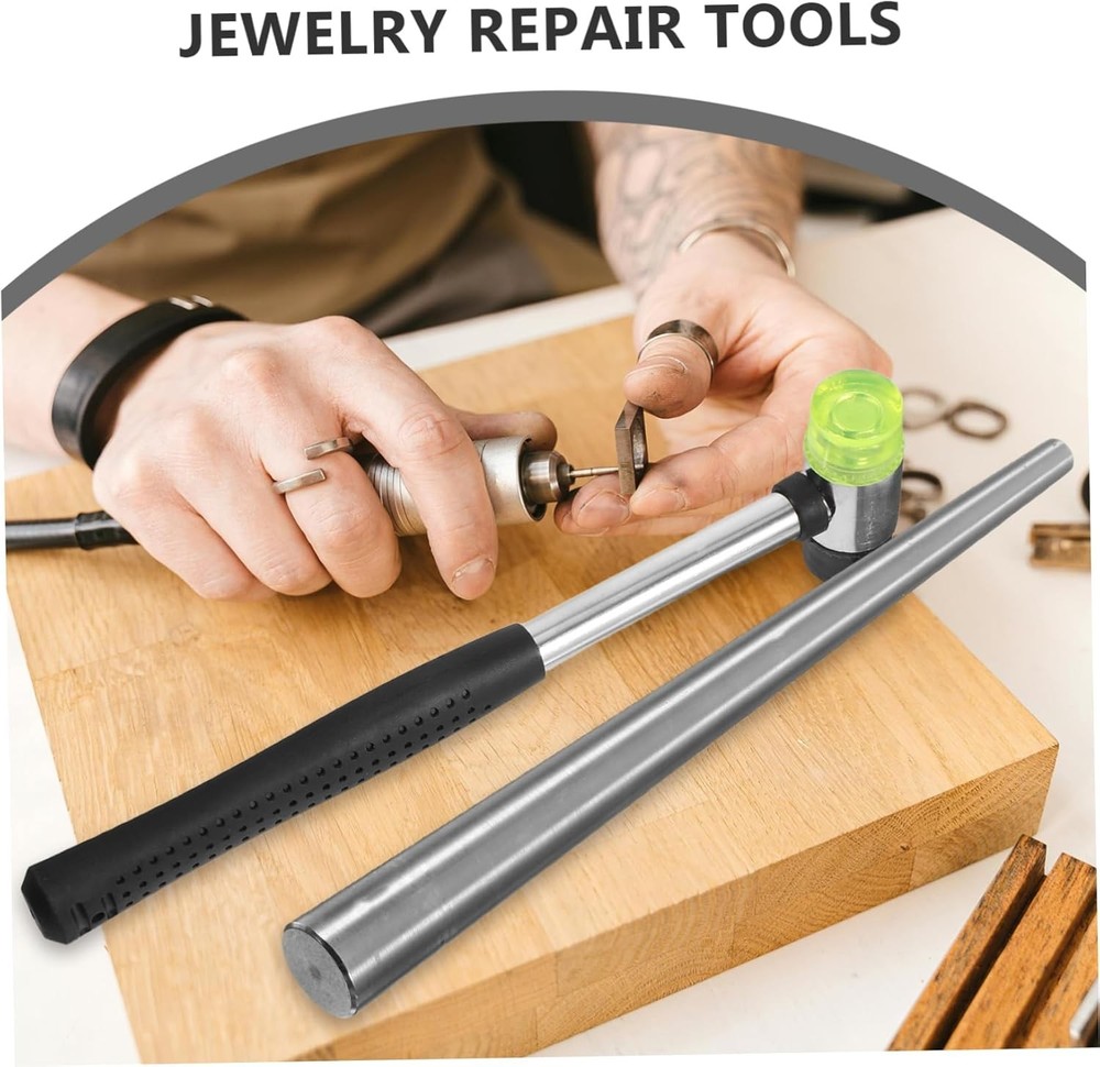 Ring Sizer Measuring Tool Set Ring Enlarger Stick Mandrel Tool Hammer Mallet