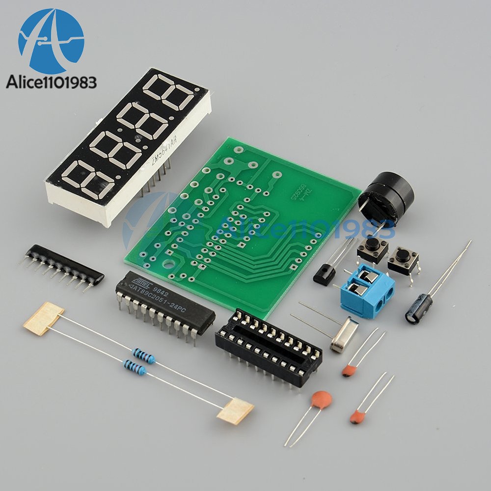 AT89C2051 Digital 4 Bits Electronic Clock Electronic Production Suite DIY Kit