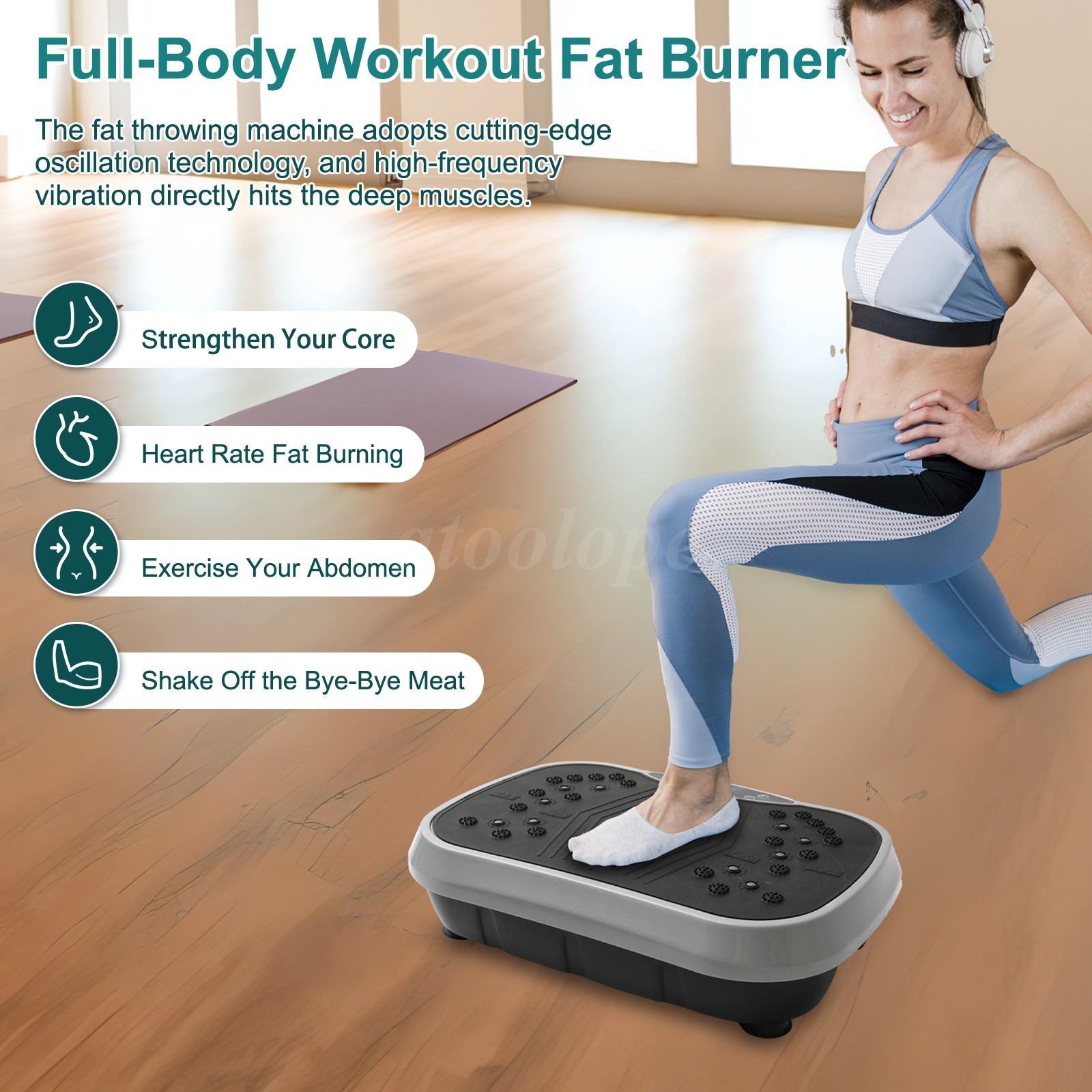 NEW Vibration Plate Exercise Machine Vibrate Platform Whole Body Workout Fitness