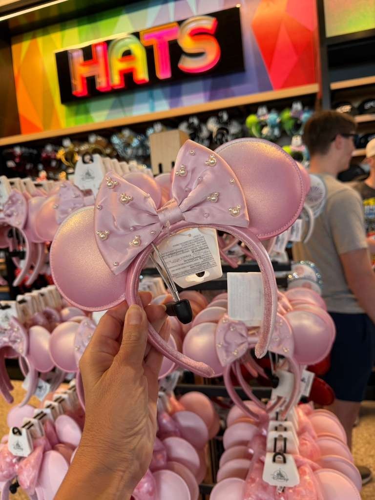 Disney parks Minnie Mouse Pink & Pearl Ear Headband New