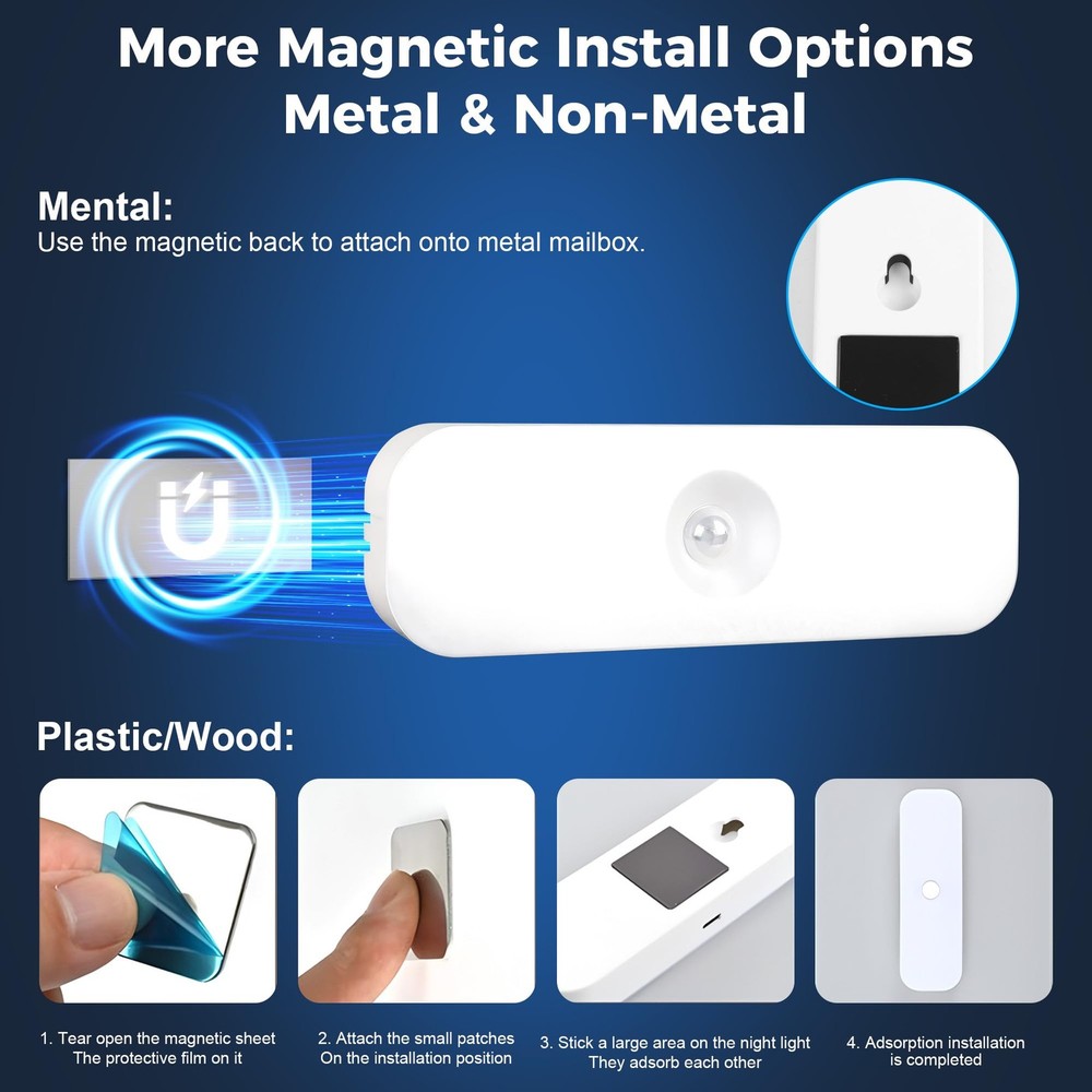 Rechargeable Mailbox Light, Wireless Motion Sensor Mailbox Lights, Magnetic L...