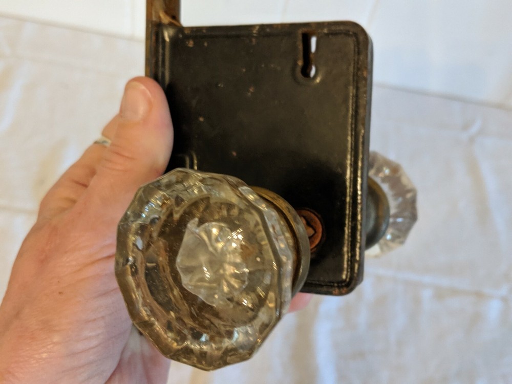 Antique Pair Glass Doorknobs