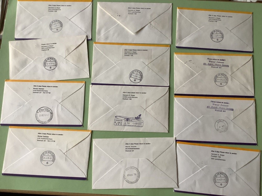Airmail flight covers 12 mixed items Ref A1639