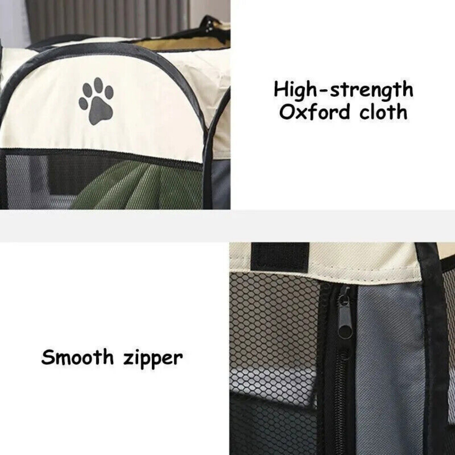 Portable Pet Playpen Dog Puppy Exercise Pen Foldable Indoor Outdoor w/ Mesh