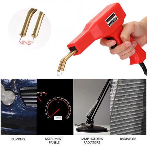 Plastic Welder Car Bumper Repair Kit Hot Stapler Welding Gun Tool w/ 600 Staples