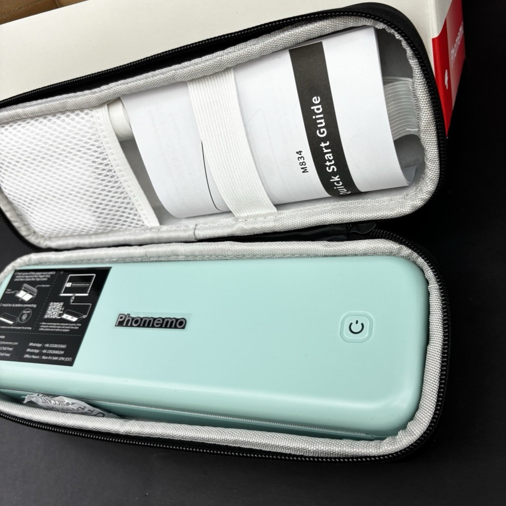 New Phomemo M834 Portable Printer Wireless Bluetooth Thermal Inkless Green