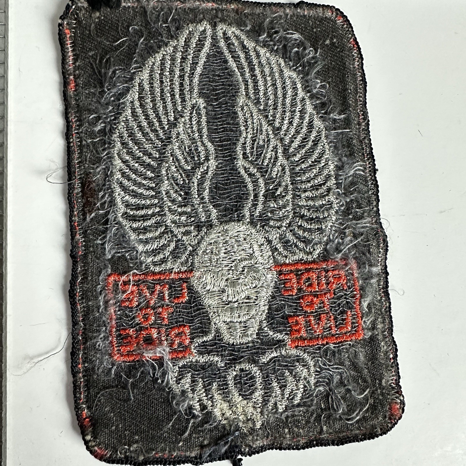 Vintage Harley Davidson Skull Eagle Wings Up Ride To Live Embroidered Patch