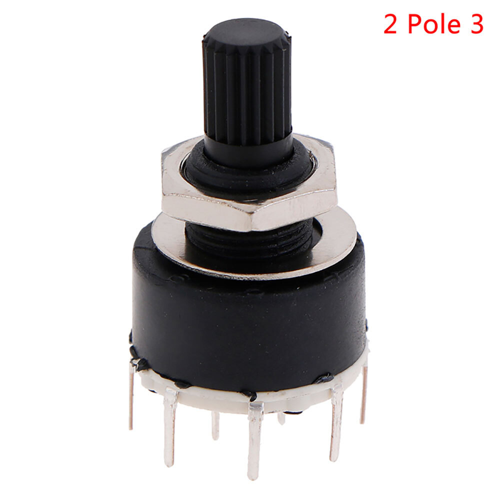 2 Pole 3 4 position 1 Pole 5 6 8 Position Axis Band Switch SR16MM Rotary Switch