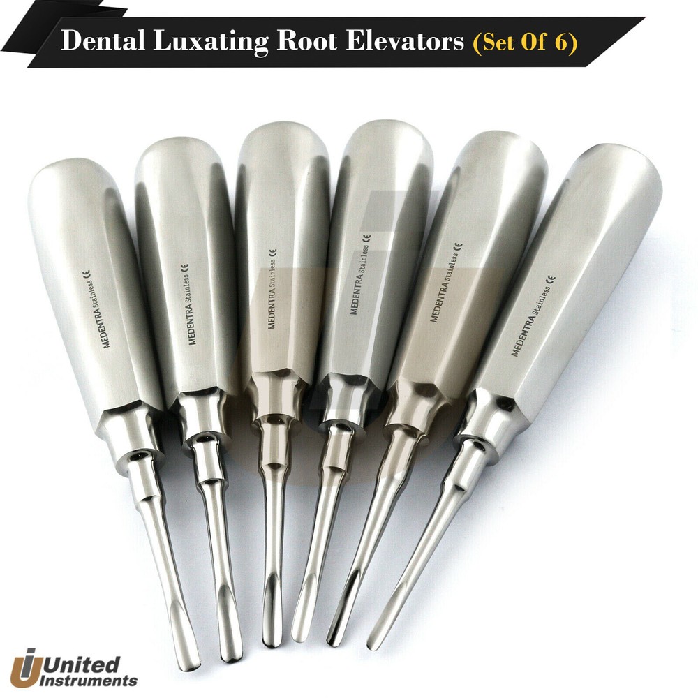 6Pcs Dental Luxating Elevators Extraction Oral Surgery Apical Root Tip Elevators