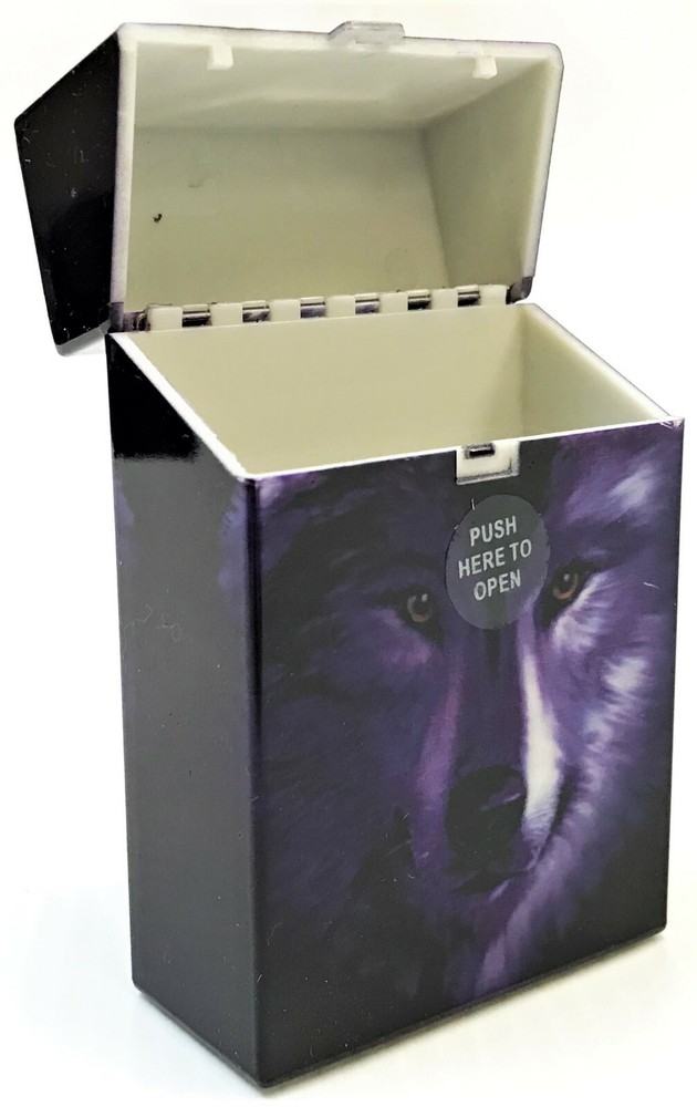 Eclipse Wolf Design Hard Plastic Crushproof Cigarette Case, 2ct, Kings 3116D17-2