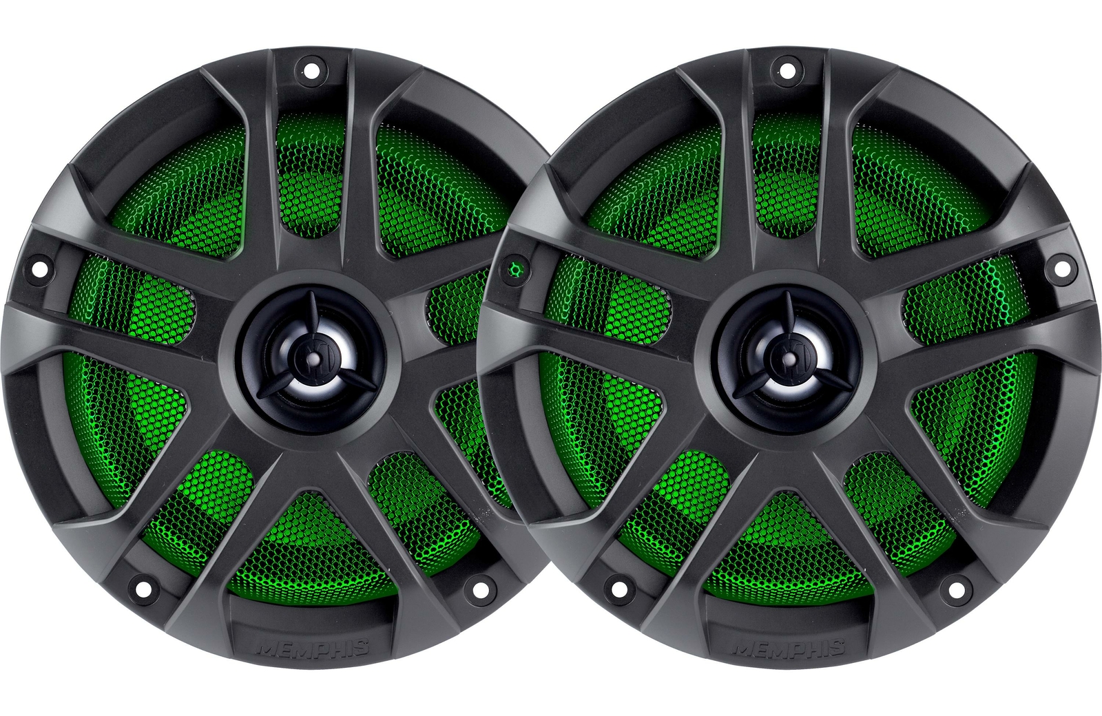 Memphis 6.5" Coaxial ATV UTV Marine Speakers with LED Lights - Pair