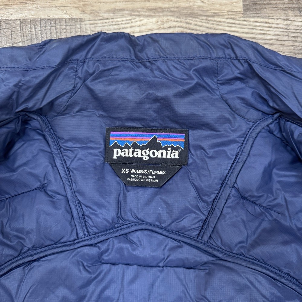 Patagonia Macro Puff Down Jacket Blue Size XS Flaws