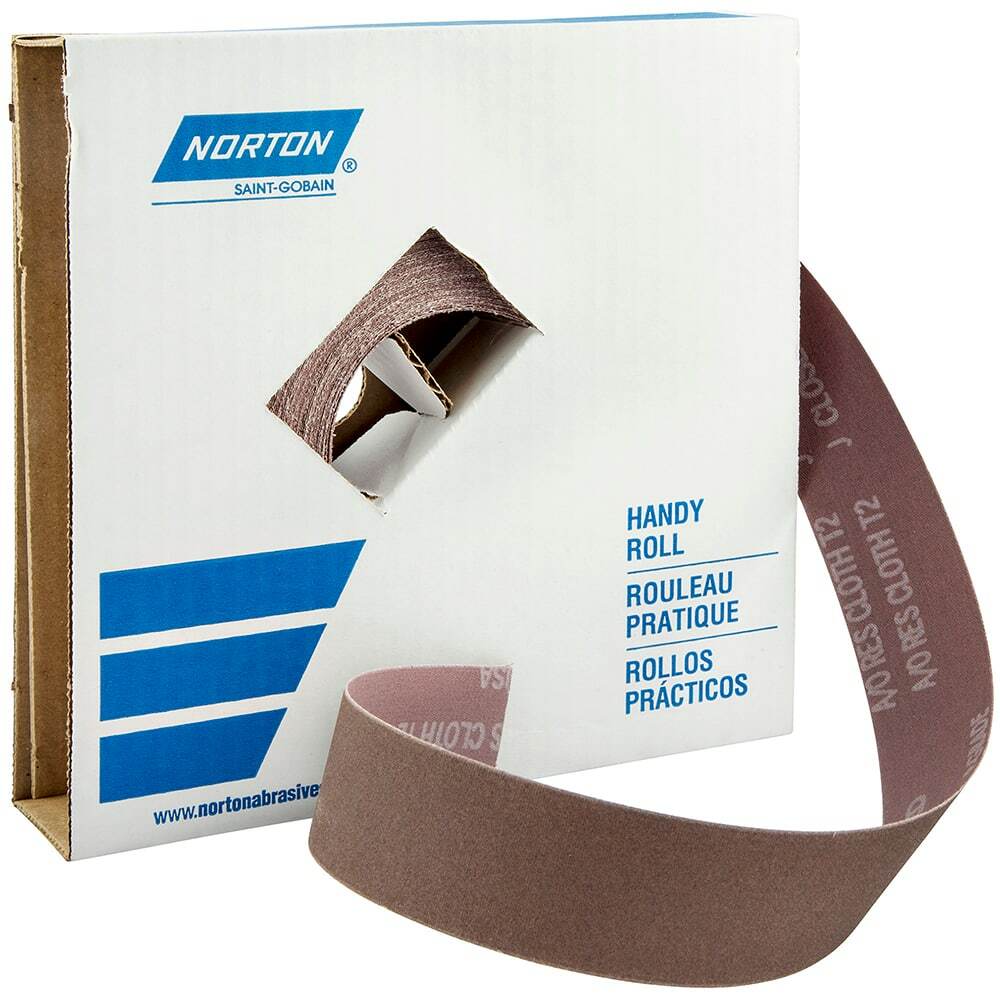 Norton 66261126284 Aluminum Oxide 180 Grit Shop Roll, 1-1/2" Wide x 50 Yd Long