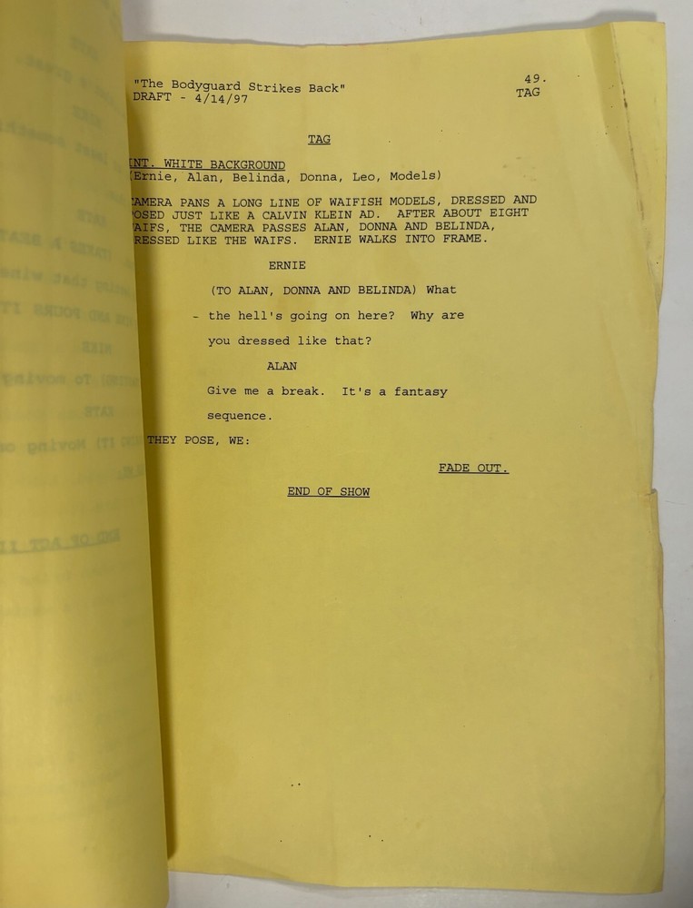 TED DANSON INK TV SCRIPT 1997 ANNOTATED “Bodyguard Strikes Back” Harry Hamlin