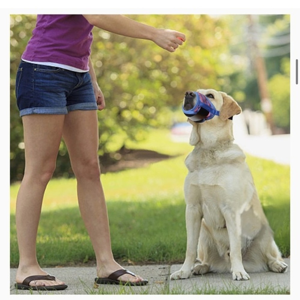 Dog Muzzle Nylon XS Print Muzzle Air Mesh Breathable Adjustable Loop Pets OC3A