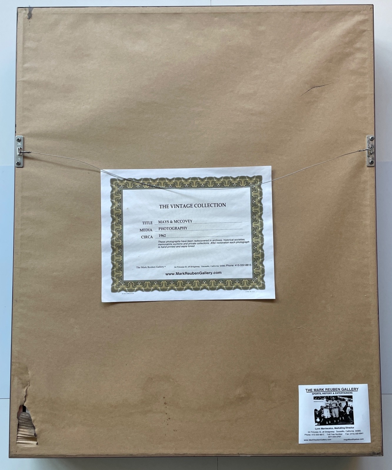 SF Giants Willie Mays & Willie McCovey Signed Baseballs framed w/photo. FREE S/H