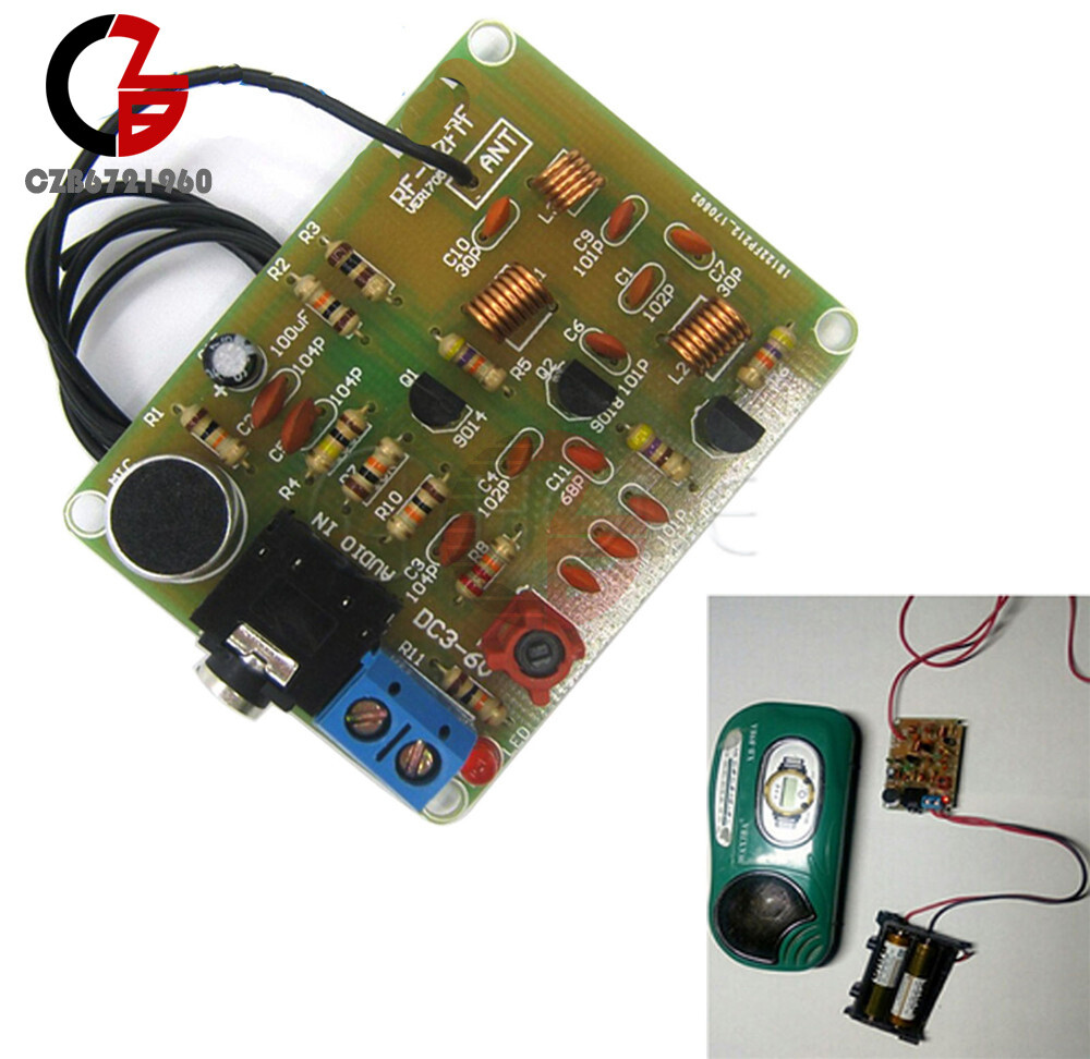 88-108MHz 1.5-9V FM Wireless Microphone Suite FM Radio Transmitter DIY