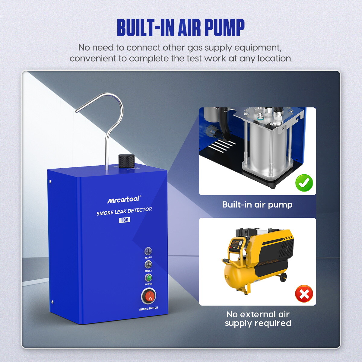 Auto EVAP Smoke Machine Fuel Pipe Systems Leakage Detector Built-in Air Pump