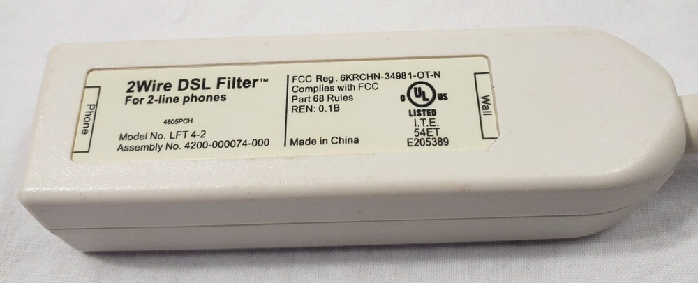 2WIRE DSL Filter 2-Line LFT4-2