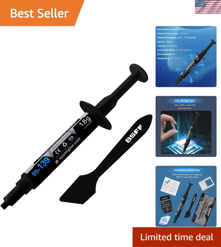 Carbon-Based Thermal Paste 1.8g - Non-Conductive Compound for Ultimate Safety