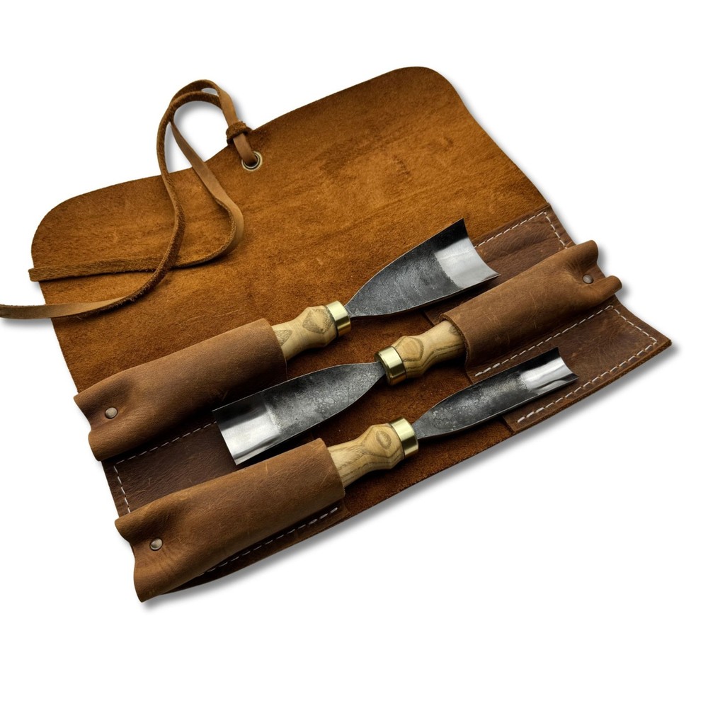 Wood Carving Gouges – Hand-Forged 52100 Steel Blades, Ash Handles, Custom Sizes