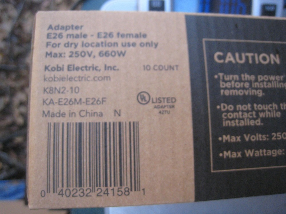 2 yes 2 KOBI KA-E26M-E26F U.L. Listed Socket Extenders for LED Bulb White