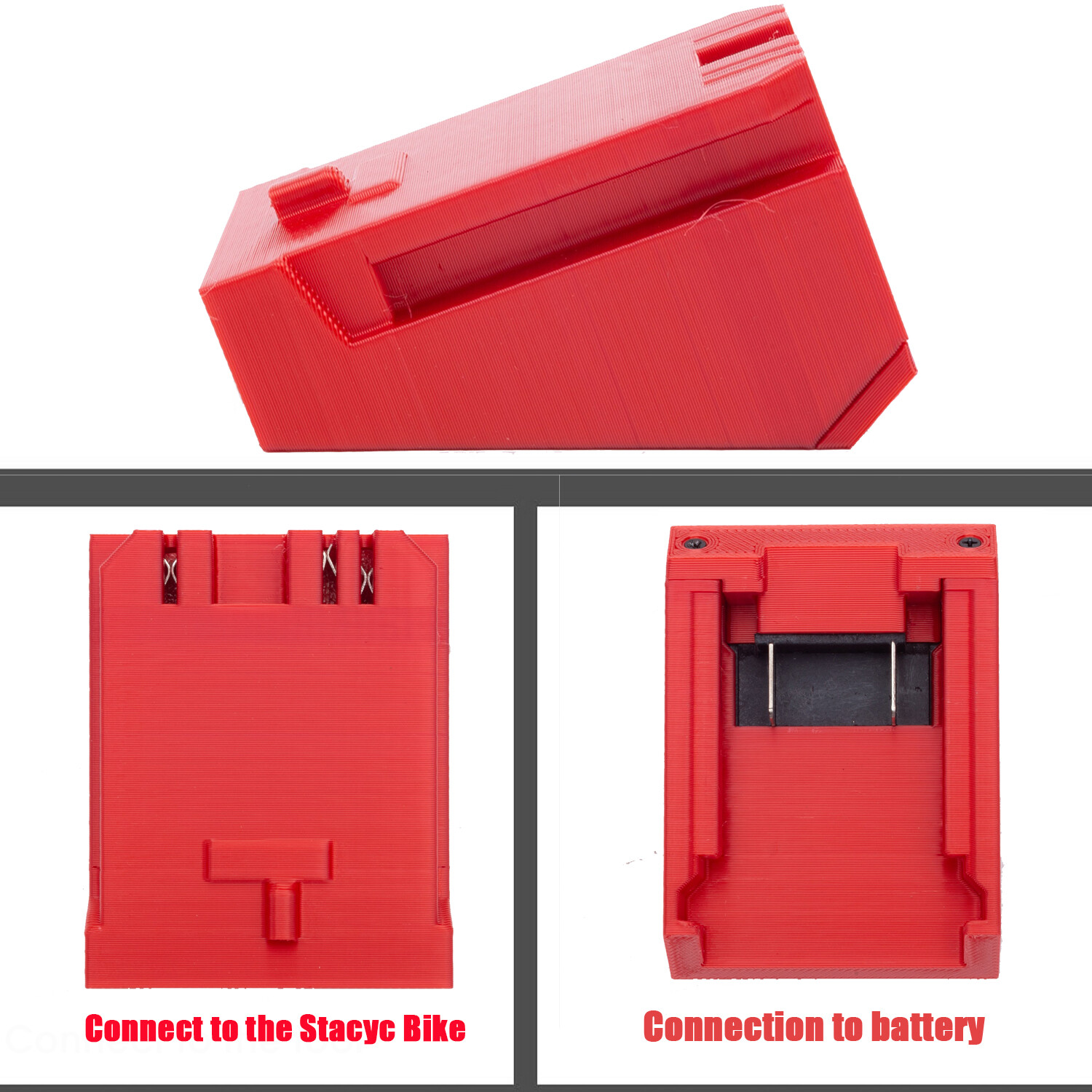 Adapter For Milwaukee 18V Li-Ion Battery To Fits On 12" 16" Stacyc Bikes