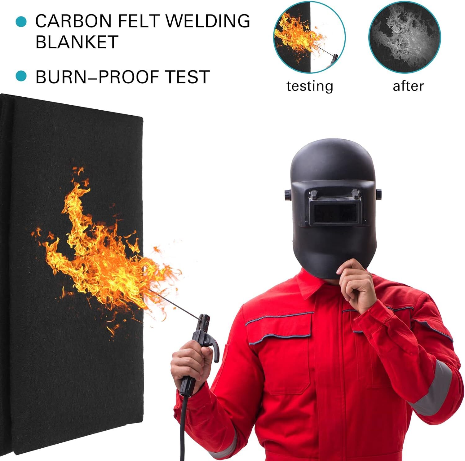 18" X 24" × 1/4" High Temp Carbon Fiber Welding Protective Blanket Heat Shield