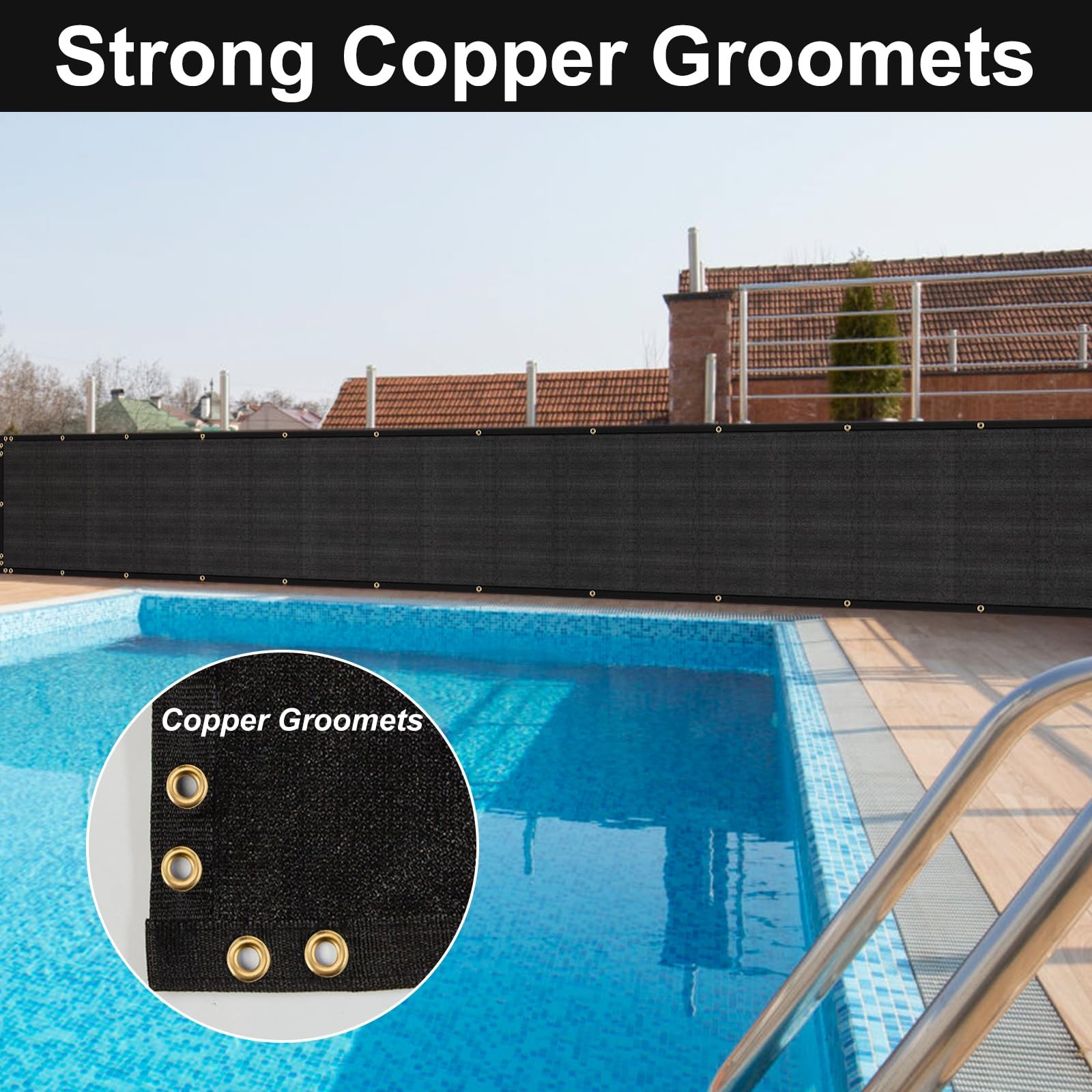 3ft x 50ft Fence Privacy Screen, Heavy Duty 150 GSM Fencing Mesh Shade Cover ...