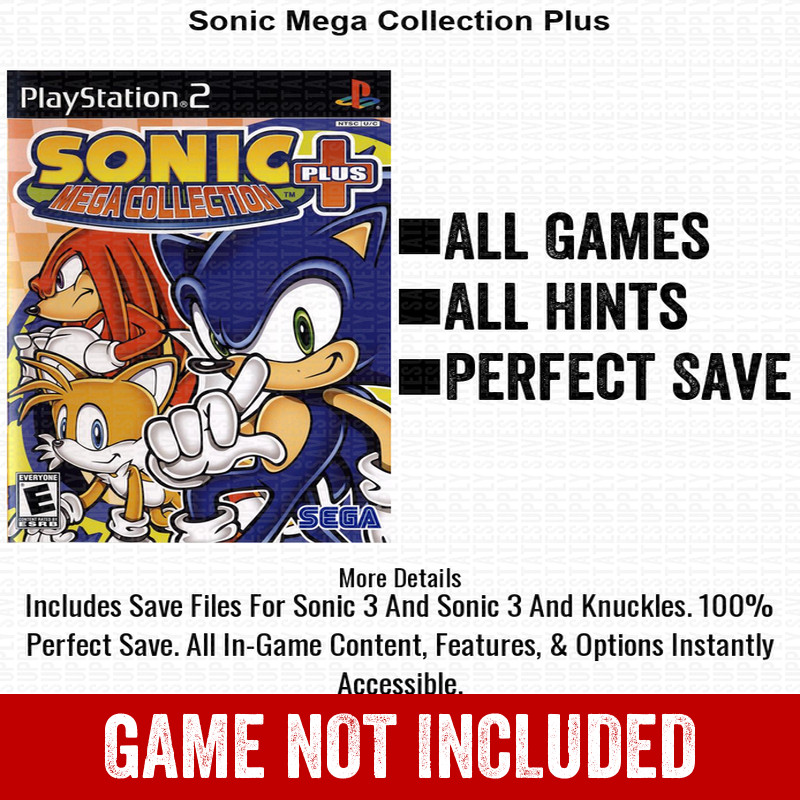Sonic Mega Collection Plus 100% All Items PS2 Memory Card PlayStation
