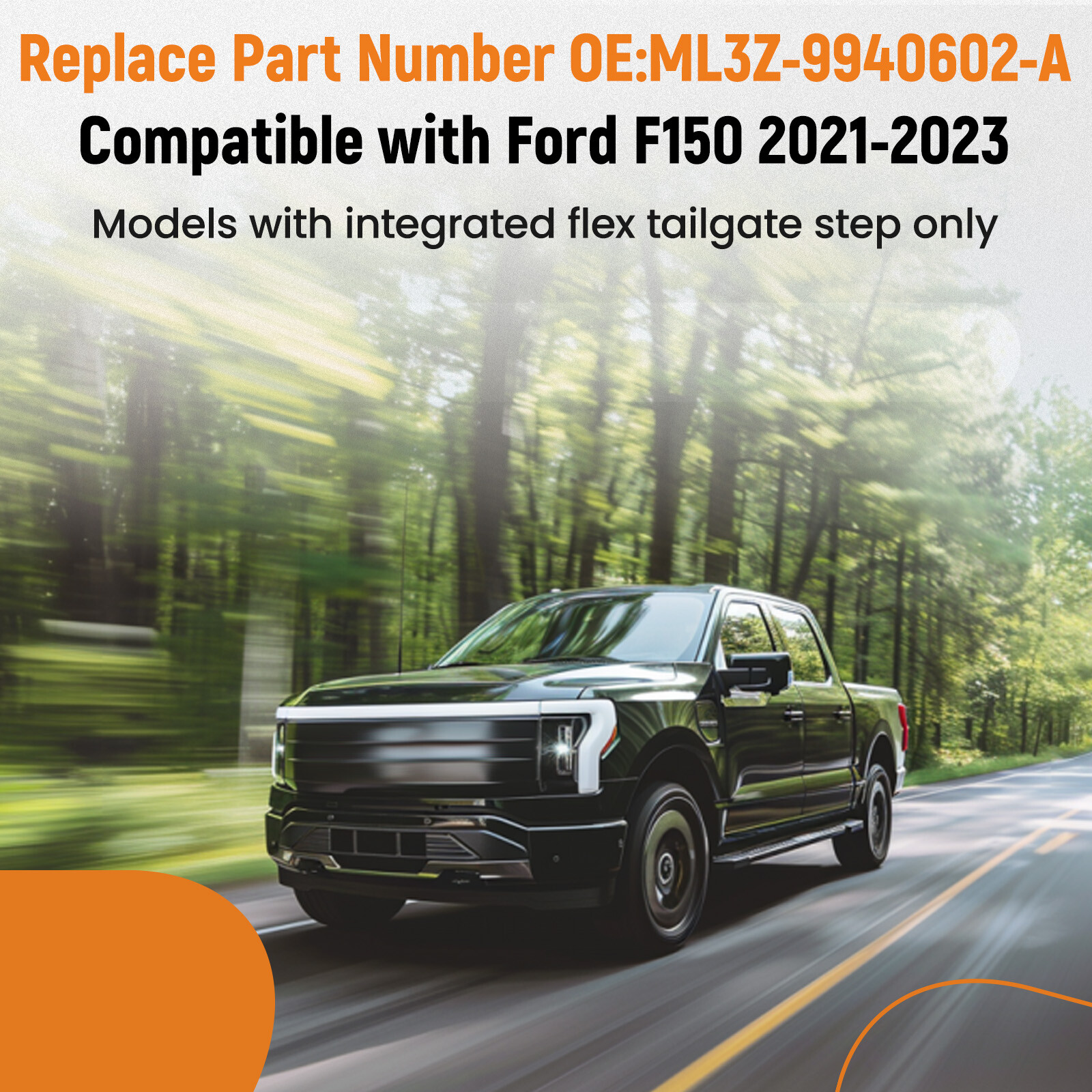 Flexible Flex Step Center Tailgate Cap Trim Molding For Ford F-150 2021-2023