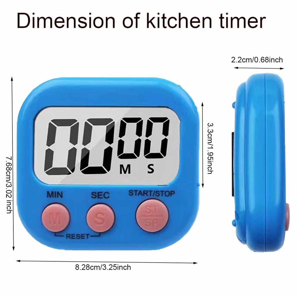 Large Screen Digital Kitchen Timer, Magnetic Timer, Big Digits Loud Alarm