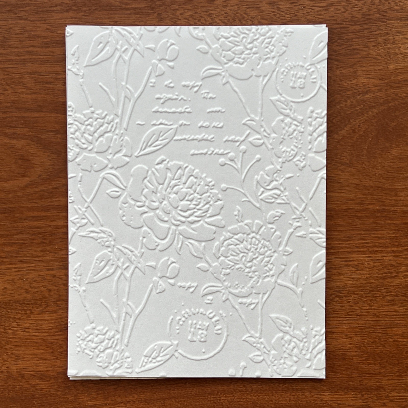 50 Pcs White Embossed Floral/Botanical Cardstock , Card Toppers, Junk Journal