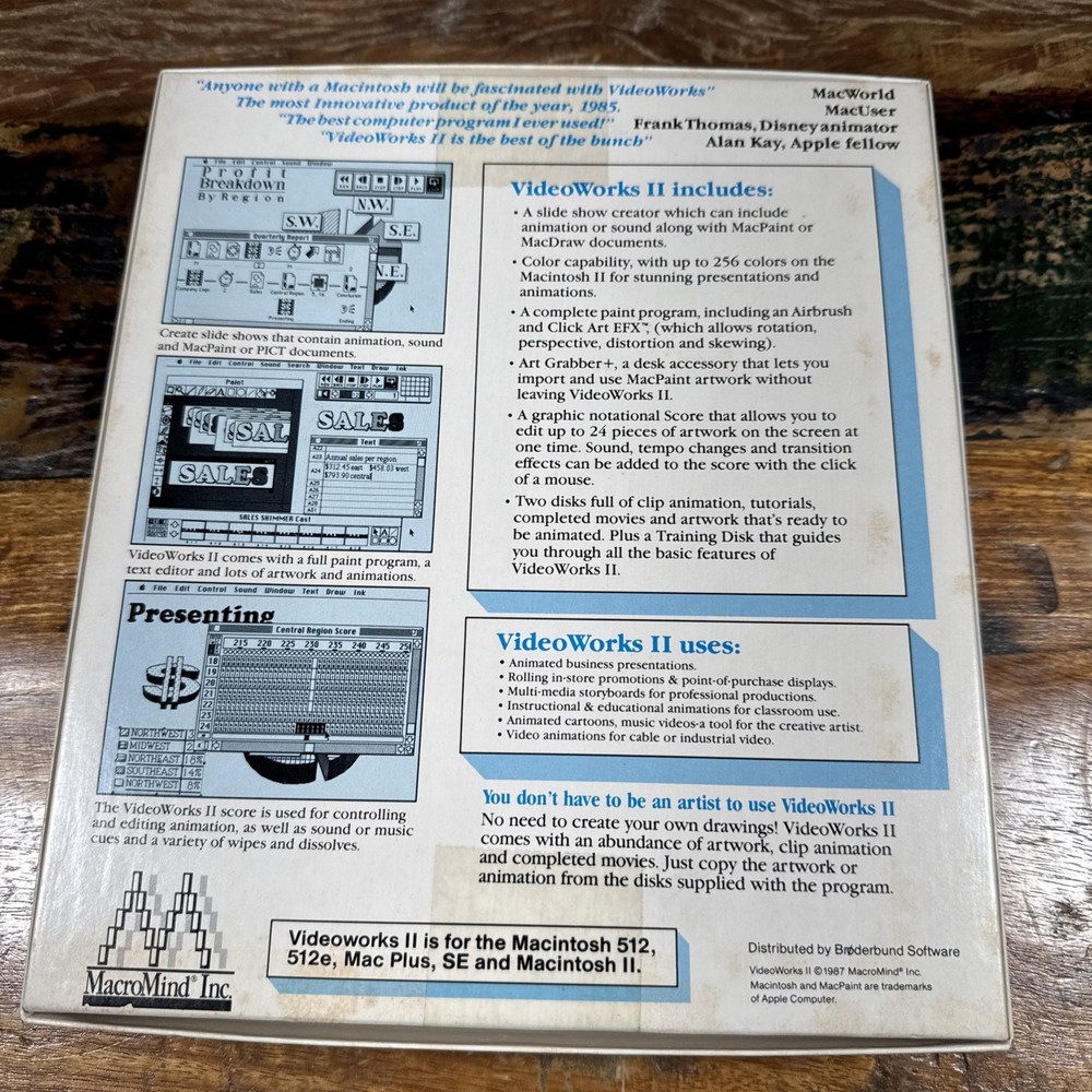 Macromind VideoWorks 2 Vintage Macintosh Software 1980s Retro Programing