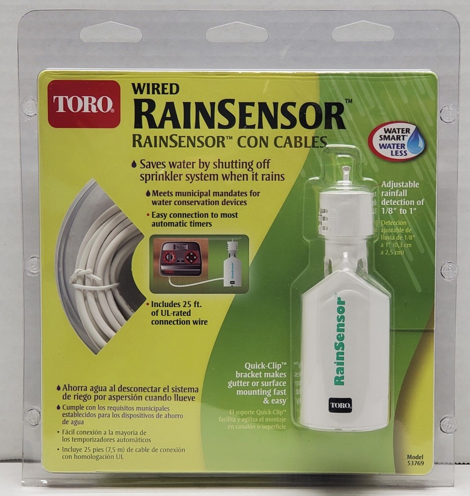 Toro 53769 Sprinkler System Wired Rain Sensor White