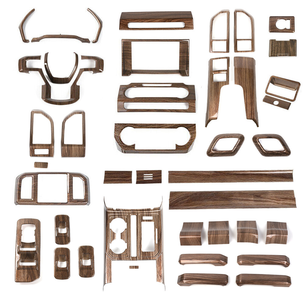 Wood Grain Full Set Interior Decoration Cover Trim Kit For Ford F-150 2015-2020