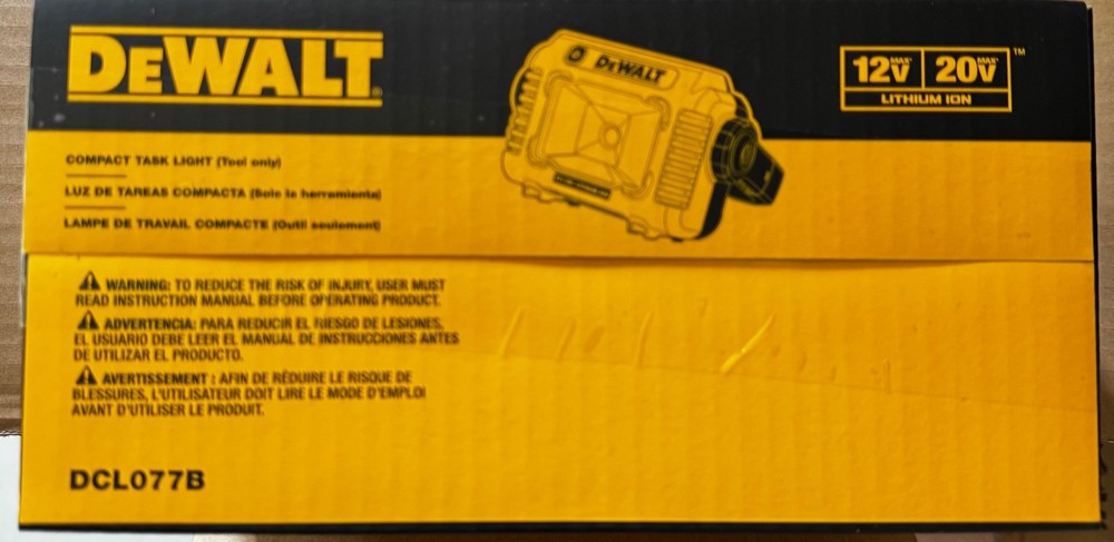 DEWALT DCL077B 12V/20V MAX Compact Task Light (Tool Only) NEW