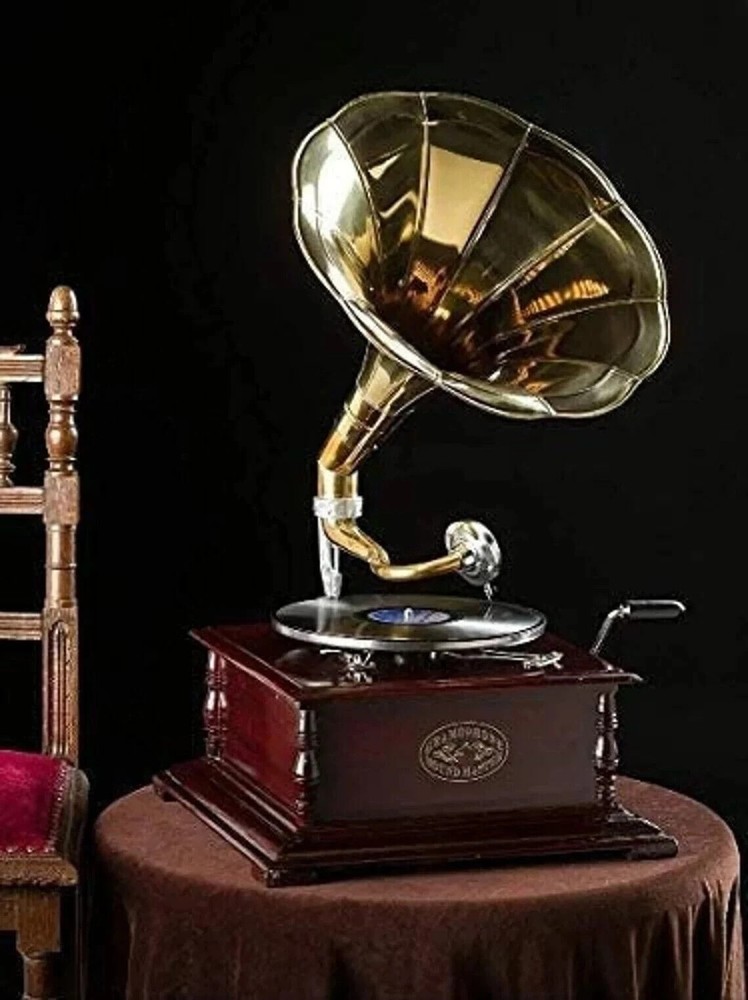 Antique HMV Gramophone Fully Functional Working Phonograph, win-up record player