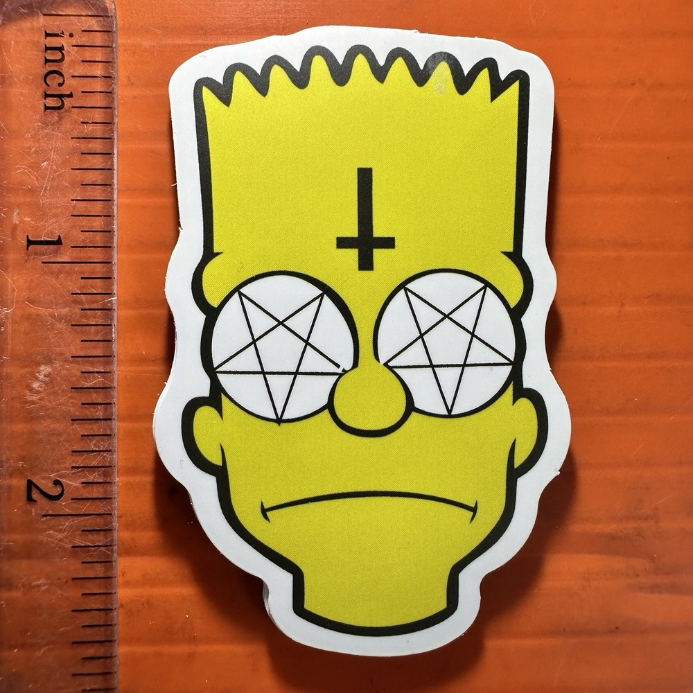 Satanic Bart Simpson Pentagram Occult Goth Sticker