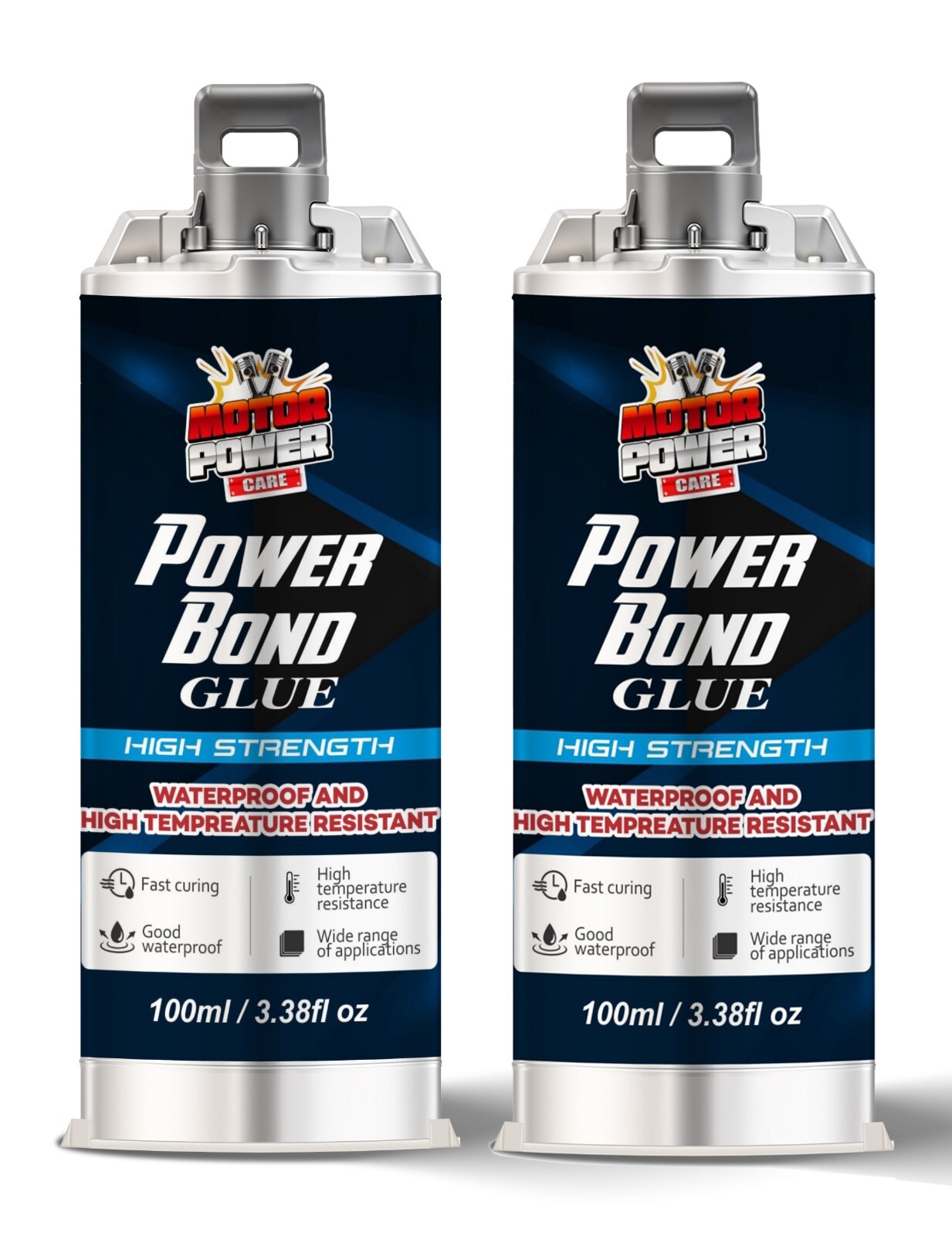 2 x Automotive Power Bond Glue, Metal Repair Glue, High-Temperature Resistant