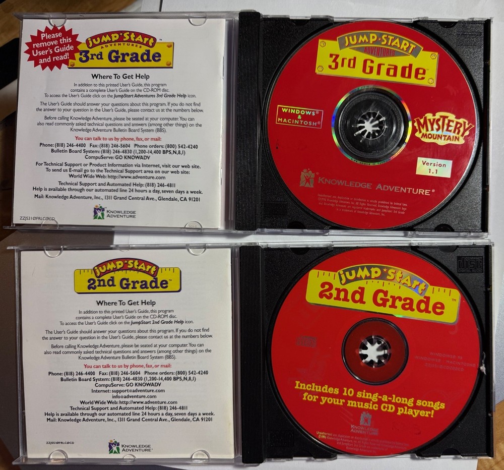 JUMP START: LEARNING SYSTEM 2ND & 3RD GRADE PC CD-ROM 1996, KNOWLEDGE ADVENTURE