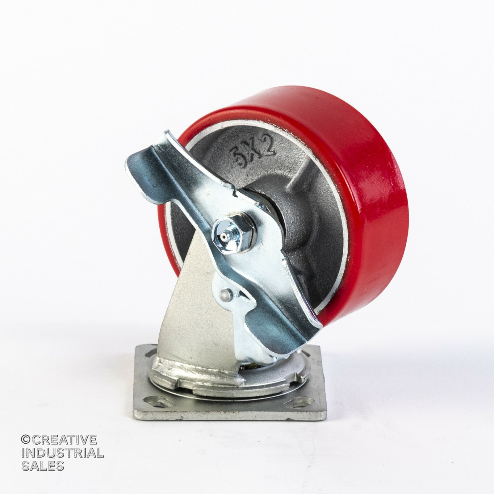 5"x2" Swivel Caster Polyurethane Wh Steel Hub Brake(2)Rigid(2)1000Lb ea Tool Box