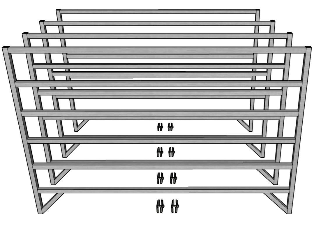 4 PACK OF ALUMINUM 5 Ft LONG 6 RAIL 40" TALL SHEEP & GOAT PANELS FENCE STALL PEN