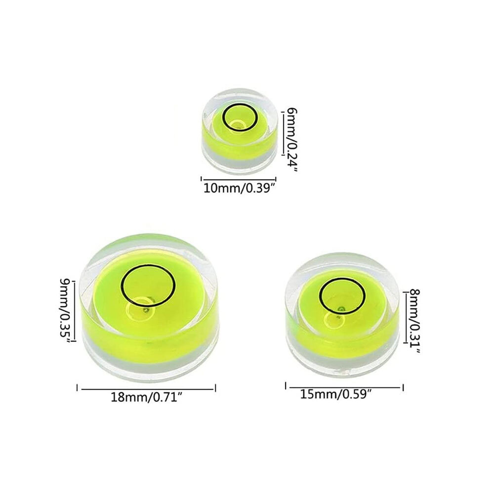 5pcs Mini Precision Circular Spirit Level Set Meter Bubble Horizontal Ruler Tool